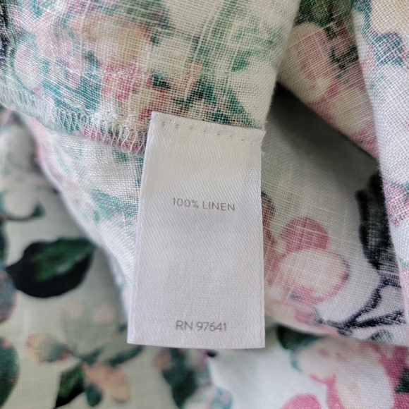 J Jill Love Linen 100% Linen Sleeveless Floral Dress Pockets Spring XS - Picture 11 of 15